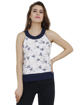 Picture of Printed White Polycrepe Round Neck Casual Tops