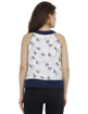 Picture of Printed White Polycrepe Round Neck Casual Tops
